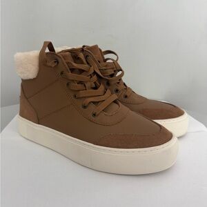 UGG Tan High-Top Sneakers with Cream Lining. Womens